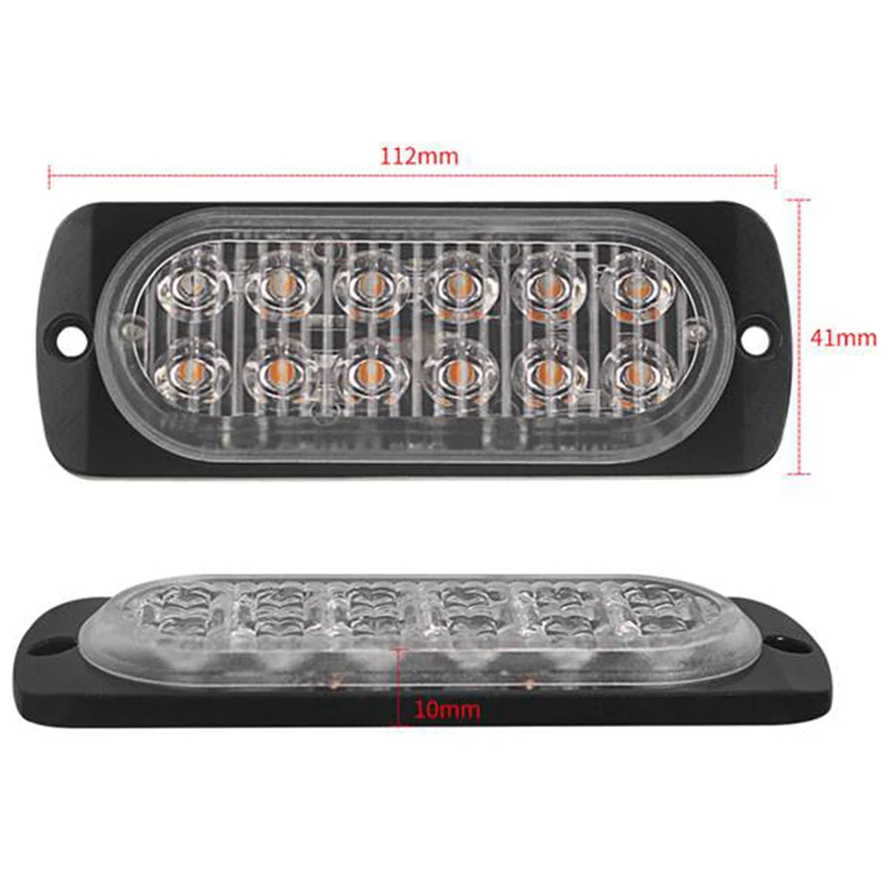 4 шт. 12-Led Янтарная вспышка мигающий аварийный стробоскоп для автомобиля