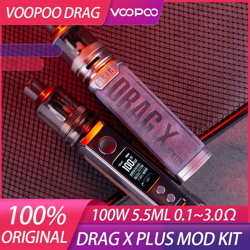 

Original voopoo drag x plus vape mod kit 100W TPP pod tank 5.5mL with TPP DM1 DM2 coil without 18650 battery electronic atomizer