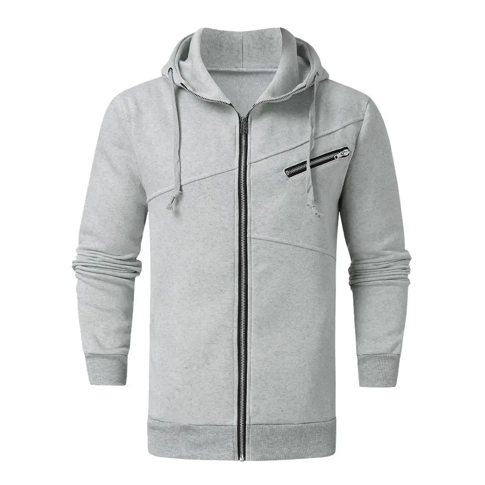 Куртка для бега спортивная одежда модная мужская зимняя толстовка на молнии с
