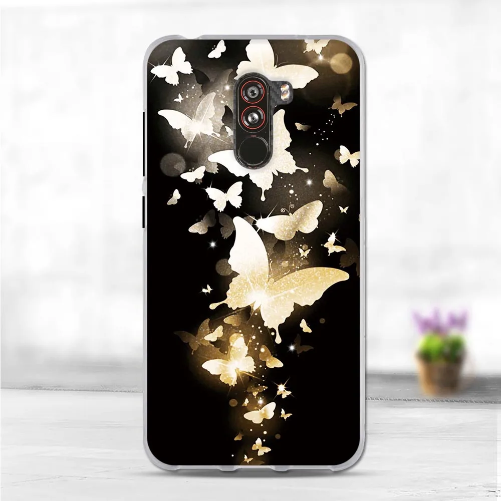 Силиконовый чехол для Xiaomi Pocophone F1 Xiomi Poco чехлы с милым рисунком задняя крышка