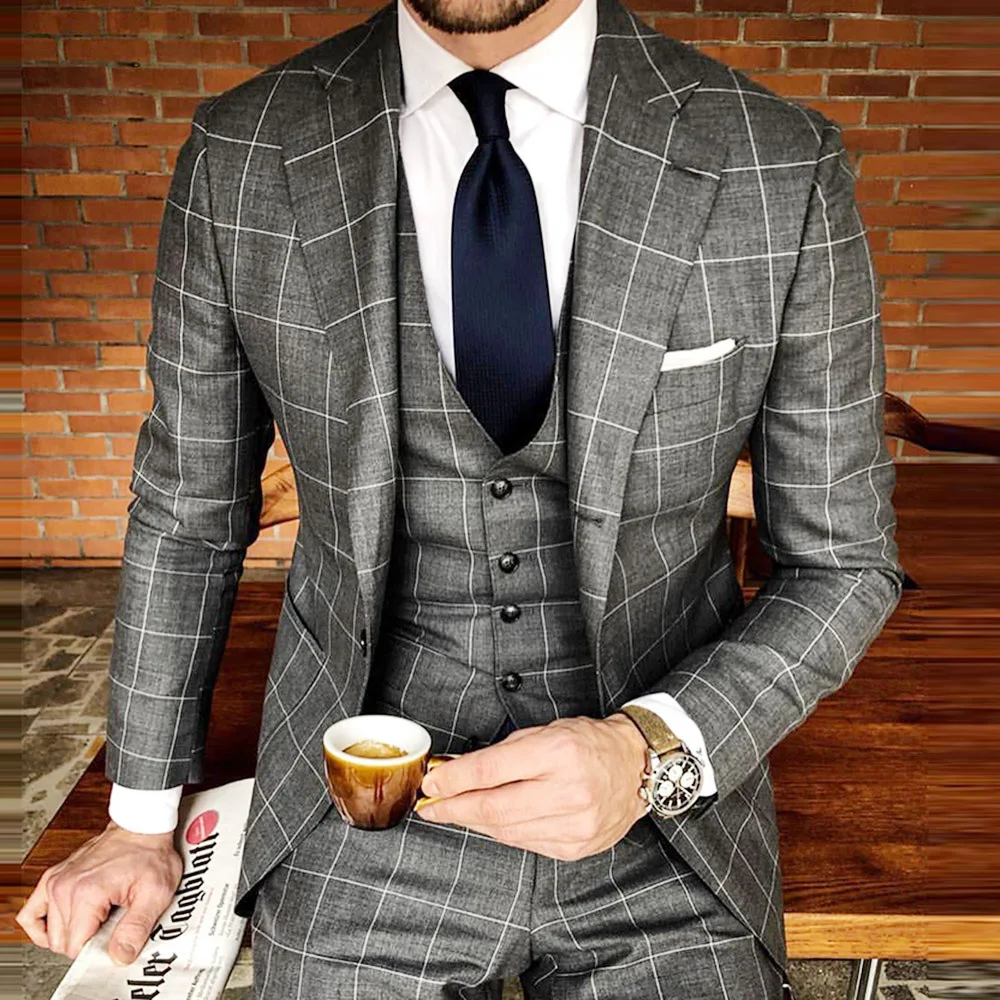 Мужской костюм из 3 предметов Мужская одежда блейзер брюки жилет классический