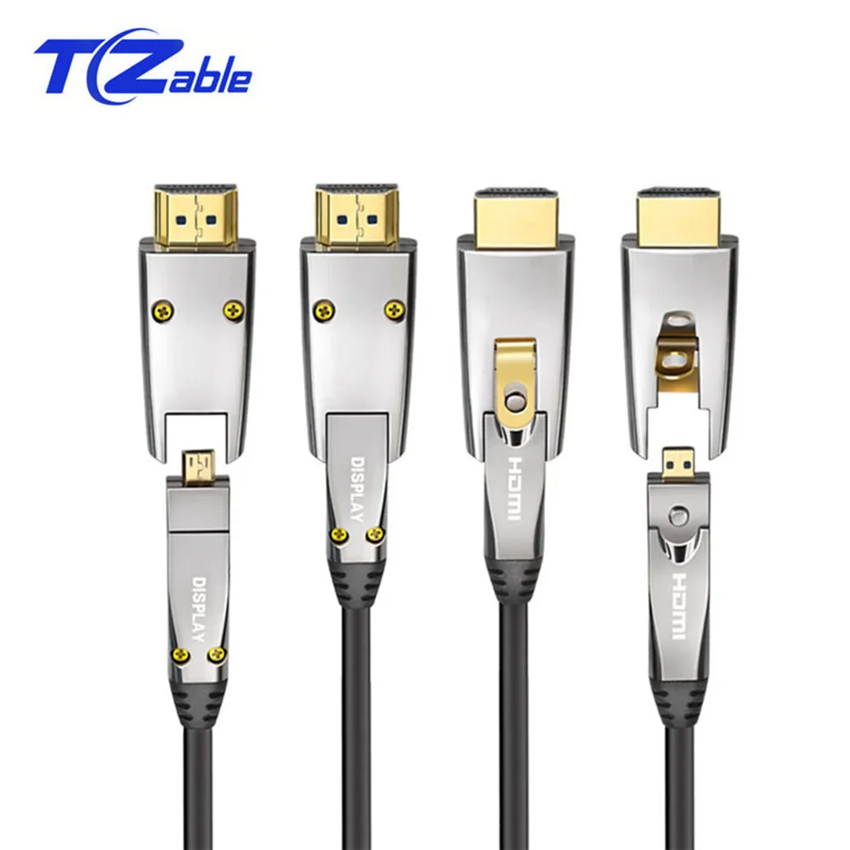 Волоконно оптический кабель HDMI Micro 2 0 4K 60 Гц 3D в 1 кабели из оптического волокна для