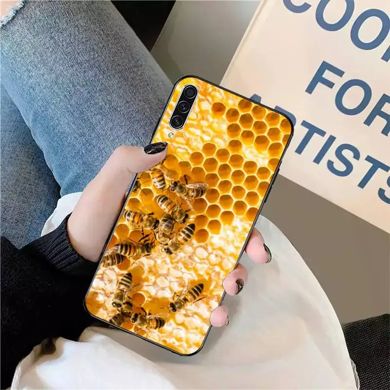 

Bumble Bee Honeycomb yellow pattern Phone Case For Samsung galaxy A S note 10 7 8 9 20 30 31 40 50 51 70 71 21 s ultra plus