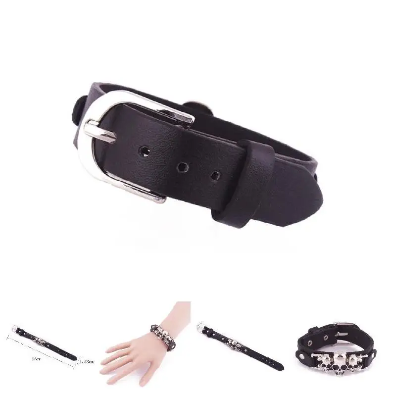 Новый повседневный мужской браслет в готическом стиле с черепом из