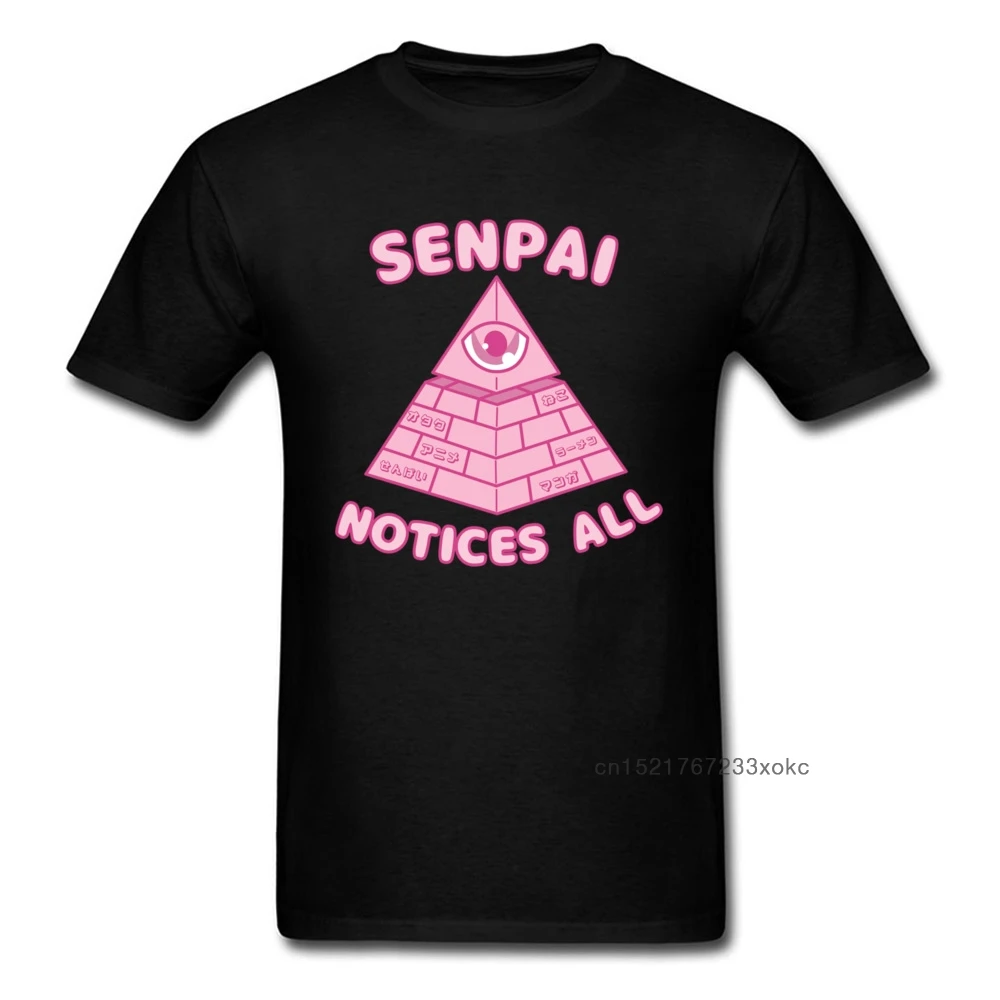 Мужская хлопковая футболка Senpai с рисунком пирамиды видящего глаза|Мужские