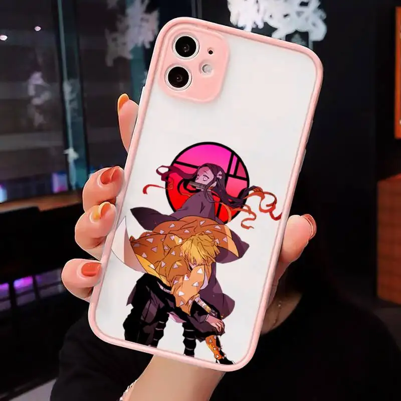 

Japan Demon Slayer Phone Case matte transparent For iphone 7 8 11 12 plus mini x xs xr pro max cover