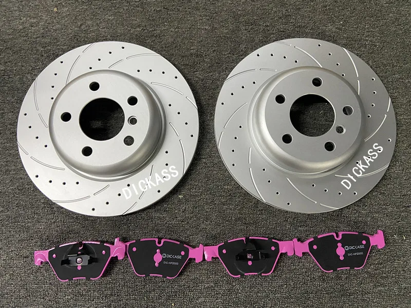 Оригинальная замена 330*24 мм Просверленный и щелевой диск с тормозной колодкой для