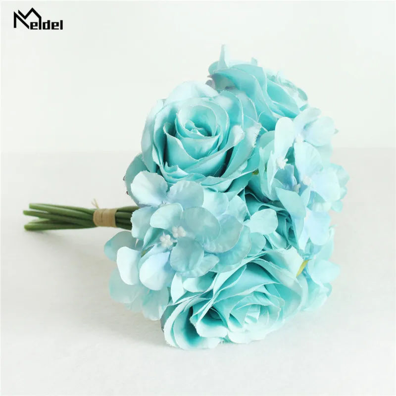 Meldel искусственный букет невесты розы шелковые гортензии Искусственные цветы