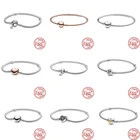 Женский браслет из серебра 925 пробы, с подвесками-бусинами