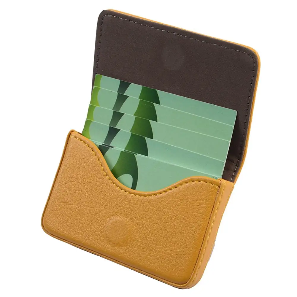 Кожаный держатель для карт с узором Личи вместительный визитница Модный чехол