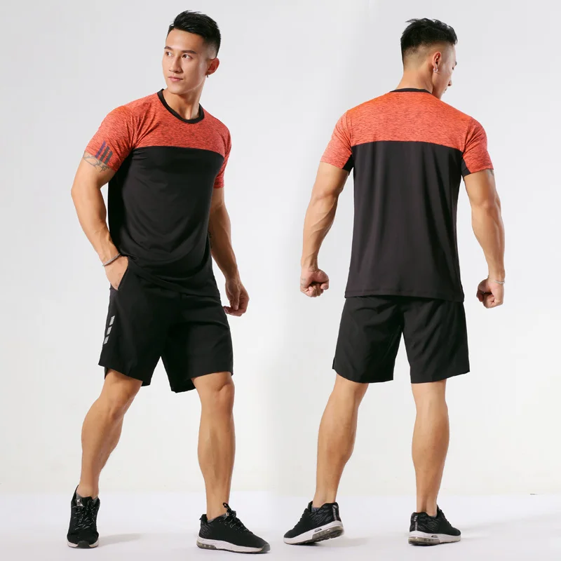 Мужские спортивные костюмы из 2 предметов быстросохнущие комплекты для бега