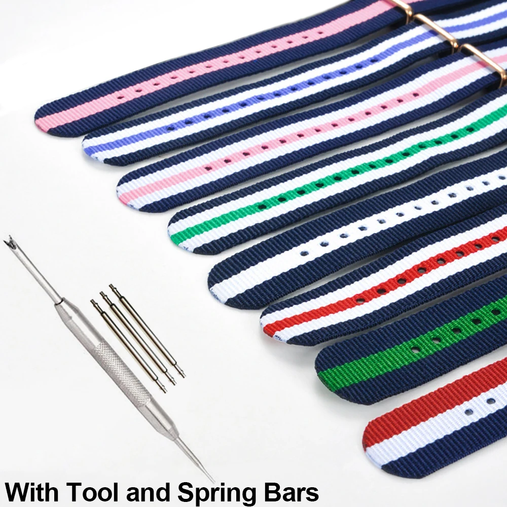 Ремешок для часов 18 мм 20 армейский спортивный бренд нейлоновая ткань смешанные