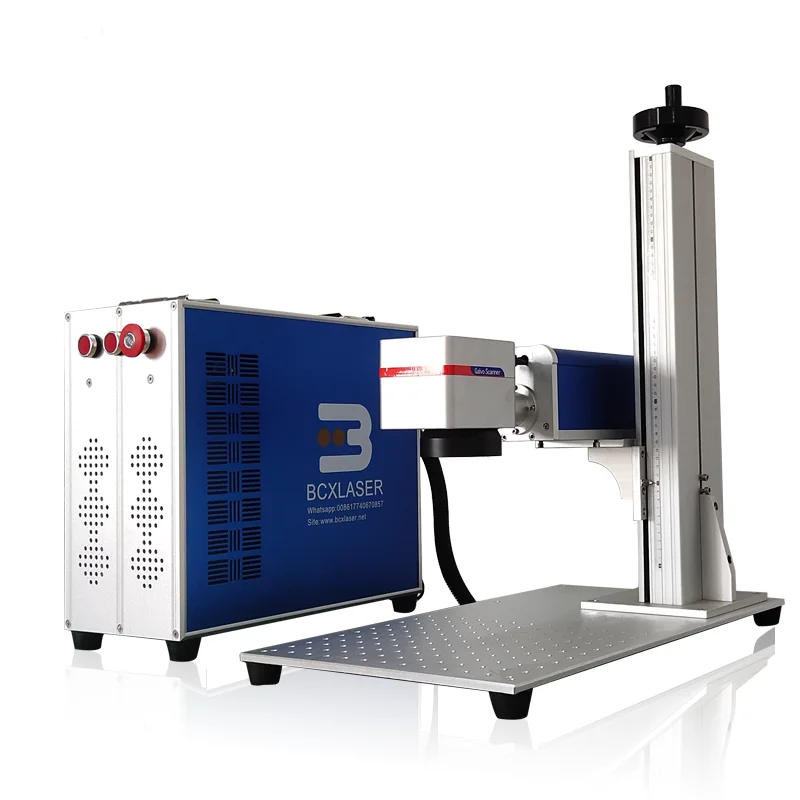 20W split fiber laser marking machine with rotary metal laser engraver machine Nameplate laser marking mach stainless steel