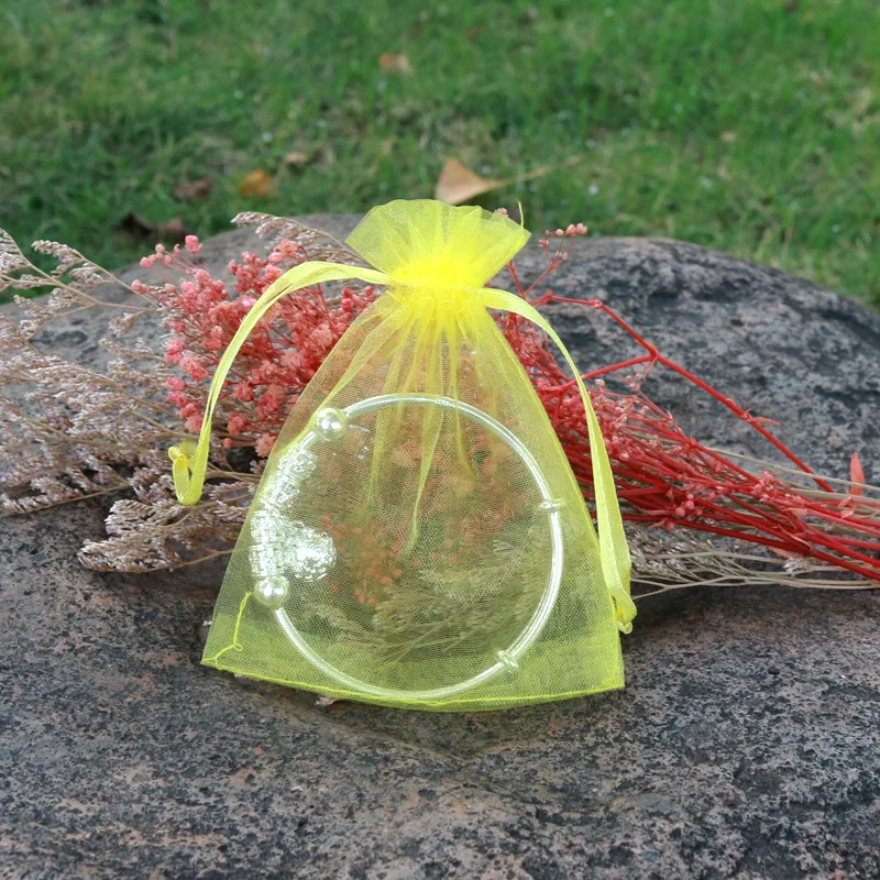 

50pcs Transparent Organza Bags Jewelry Packaging Pouches Storage Velvet Necklace Earings Packaging Wedding Packaging Gift Bags