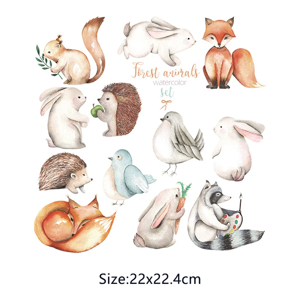 

12pcs/Set Cute Little Ironing Sticker Small Squirrel Animal Patches Washable Heat Transfers Diy Clothes Jeans Appliques