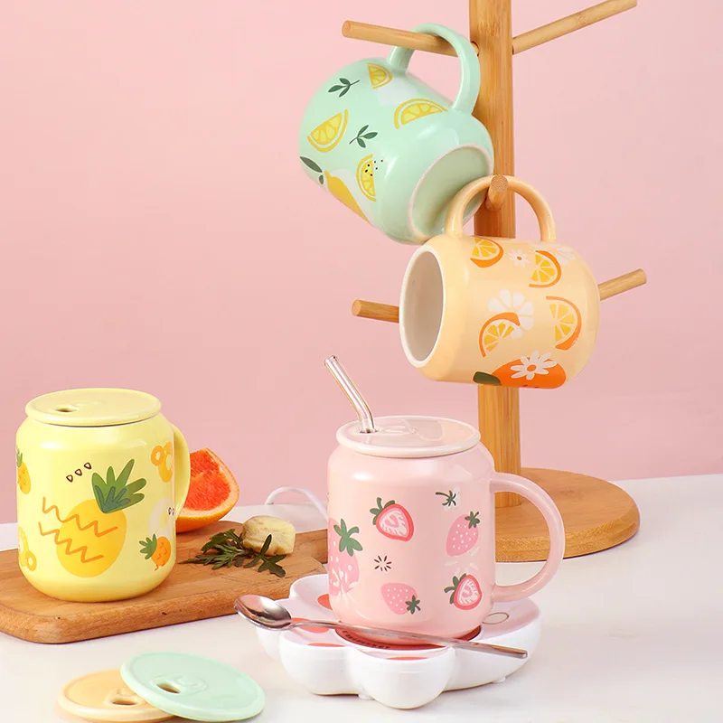 Керамические кавайные аниме оригинальные Клубничные кофейные кружки креативная