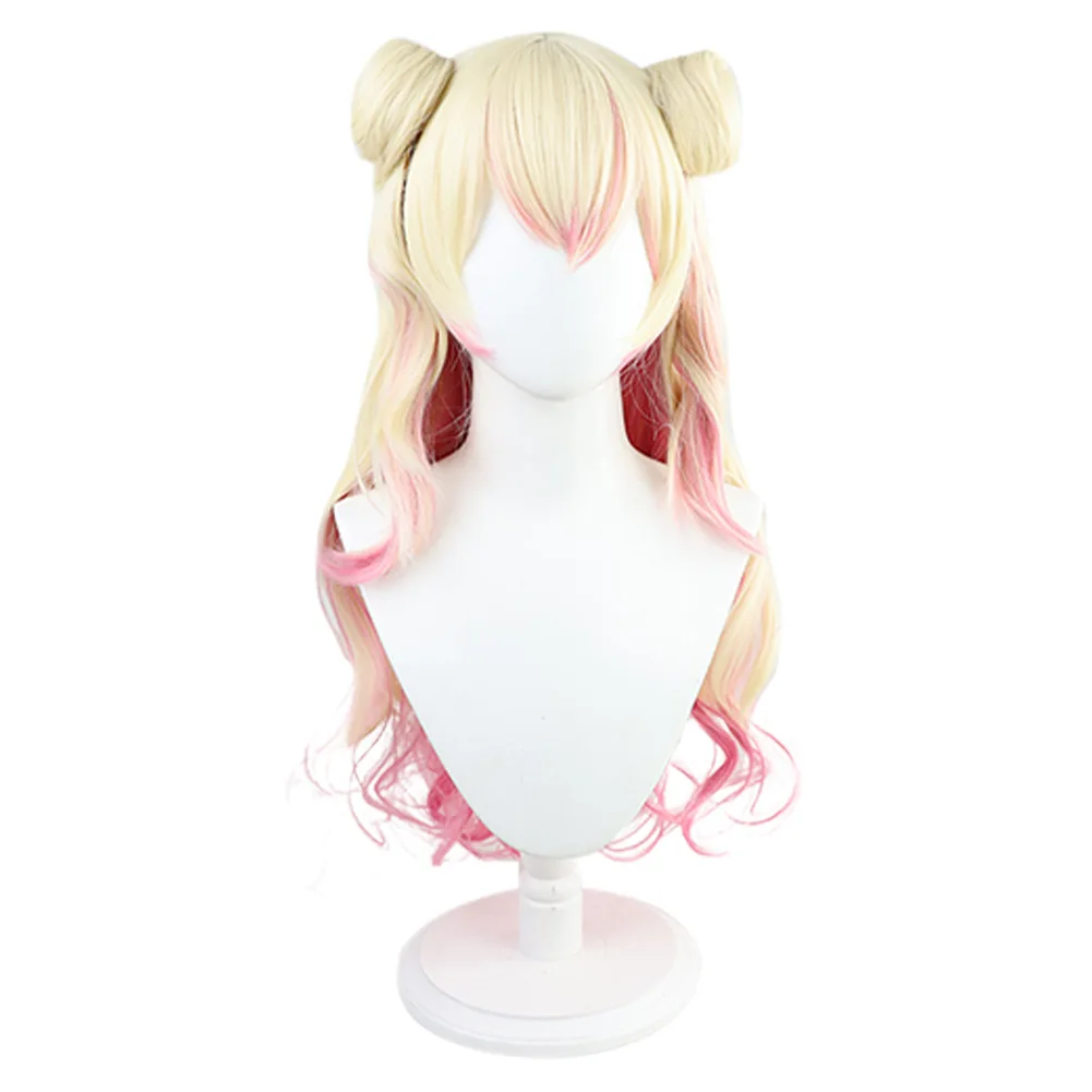 

Hololive English VTuber Momosuzu Nene Cosplay Wig 70cm Heat Resistant Synthetic Hair Carnival Halloween Party Props