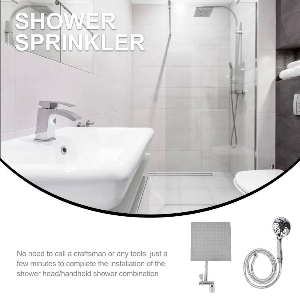 

1Set Dual Shower Nozzle Kit Install Accessory for Bathroom Silver