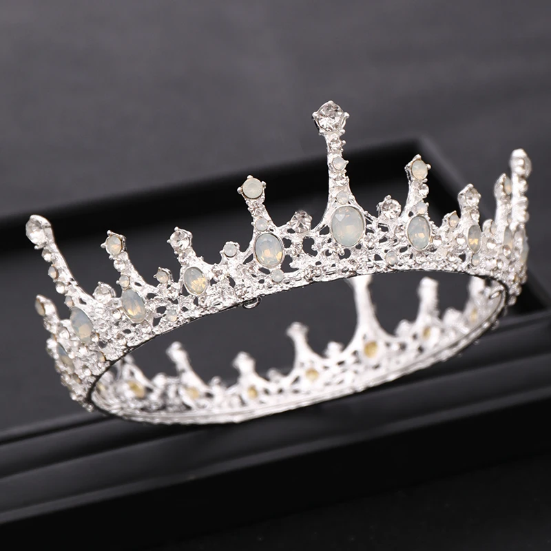 Тиара в стиле барокко со стразами и кристаллами Королевская корона свадебная