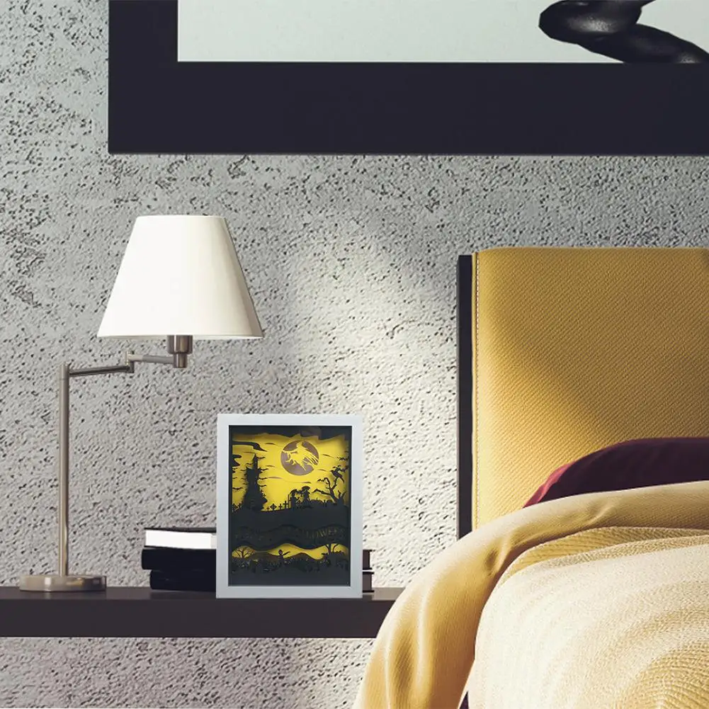 Подарочная фоторамка бумажная коробка светильник ночник с резьбой по бумаге