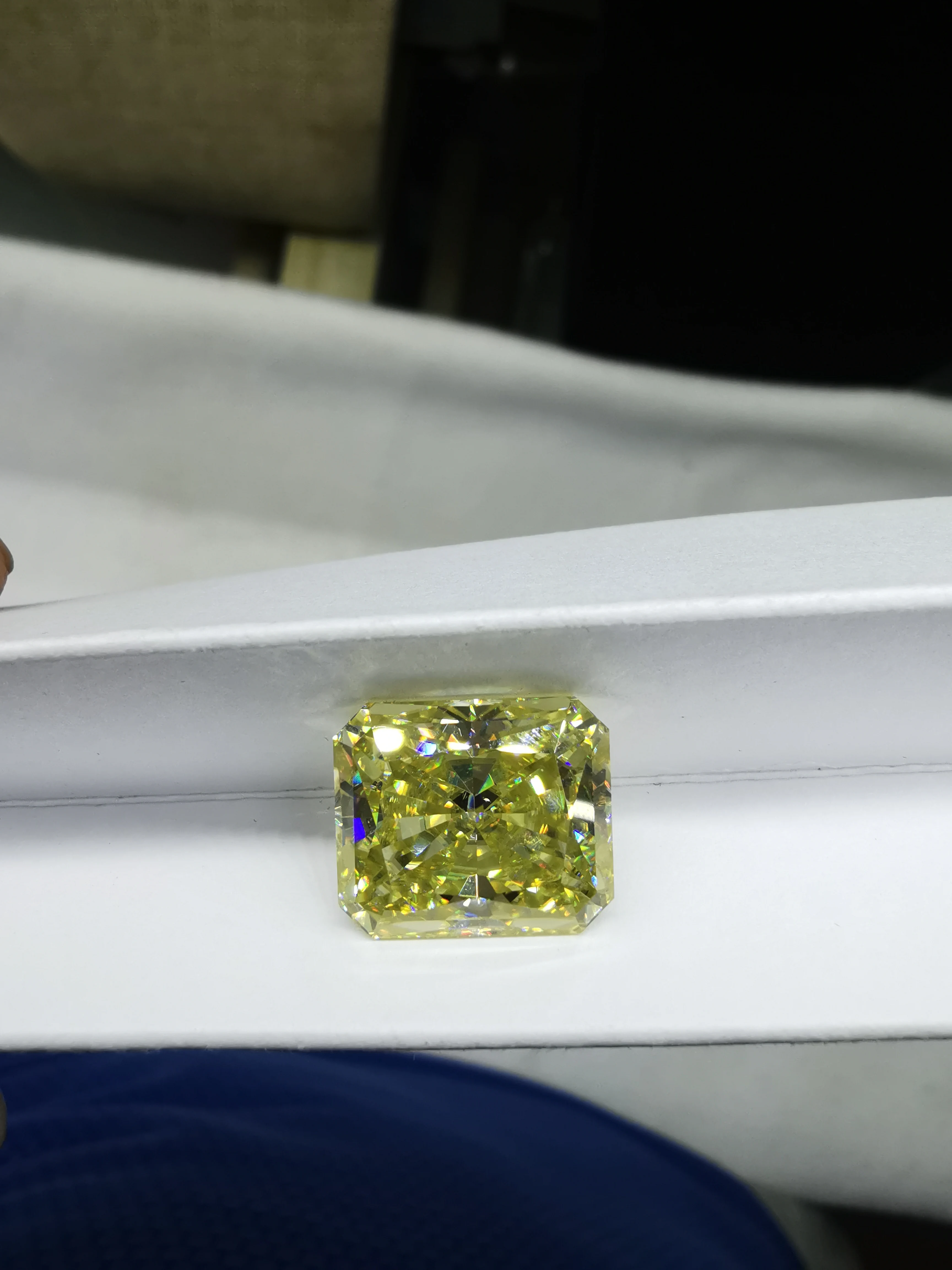 Starszuan Тест Положительный красивый 12*14 мм желтый OCT radiant moissanite свободный шарик