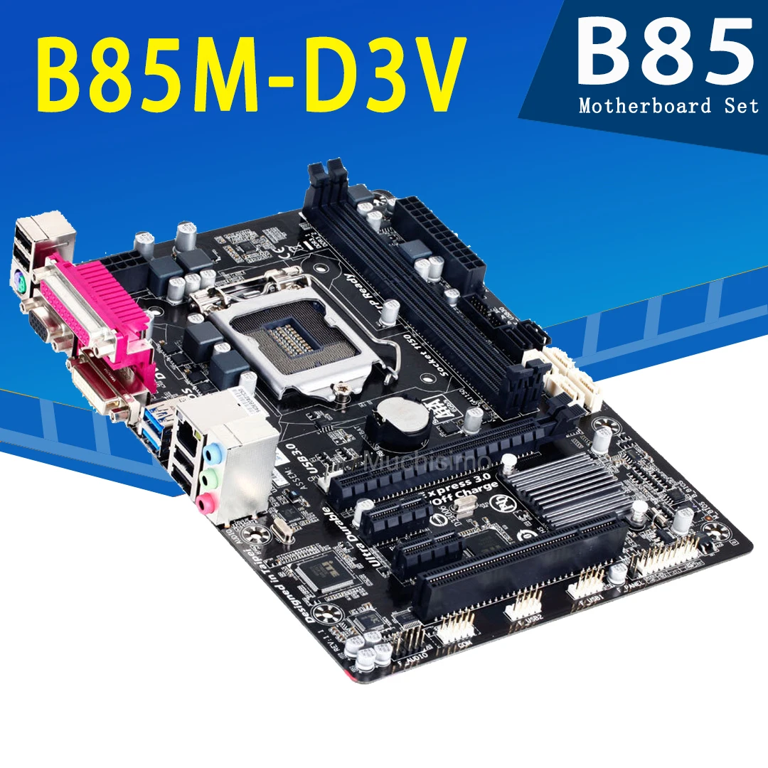 Online Gigabyte B85M-D3V Motherboard Mit Intel Xeon E3-1231 V3 CPU Motherboard Kombination 3,4 GHz 4-Core PC Intel B85 Placa-Mãe 1150