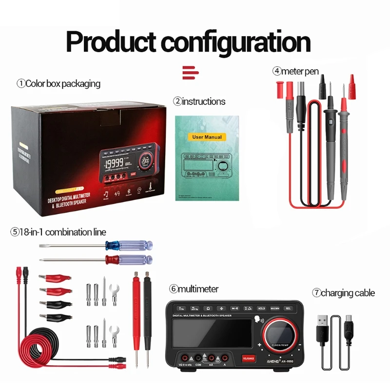 

High-Accuracy Automatic Range Tester LCD Display Bench Type Digital Multimeters Volt Amp Ohm Capacitance Hz My17 21 Dropshipping