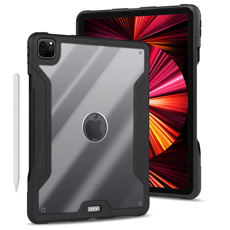 Holder Tpu + Tempered Glass Shockproof Cases For Apple Ipad Pro Case 2021 With Pen Slot