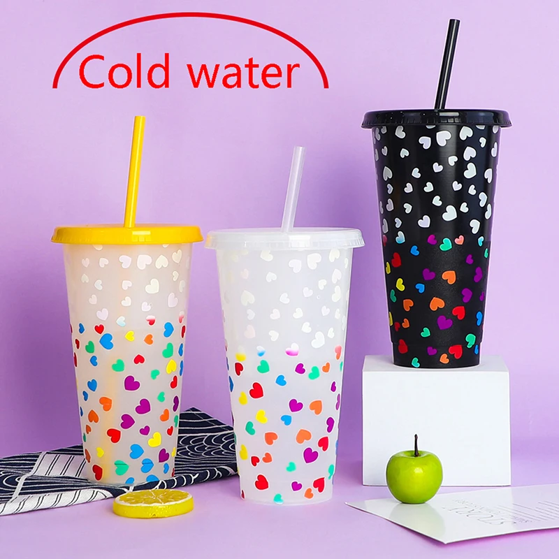 

1pc Plastic Temperature Change Color Cups Colorful Cold Water Color Changing Cup