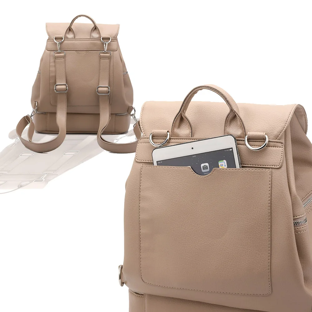 Large PU Leather Baby Diaper Bag Backpack +Changing Pad+Stroller Straps | Мать и ребенок