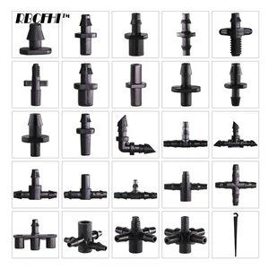 RBCFHI Garden Irrigation Connectors Barbed Single Double Tee Elbow Drip Arrow Cross Coupling Watering Fitting for 3/5 4/7mm Hose