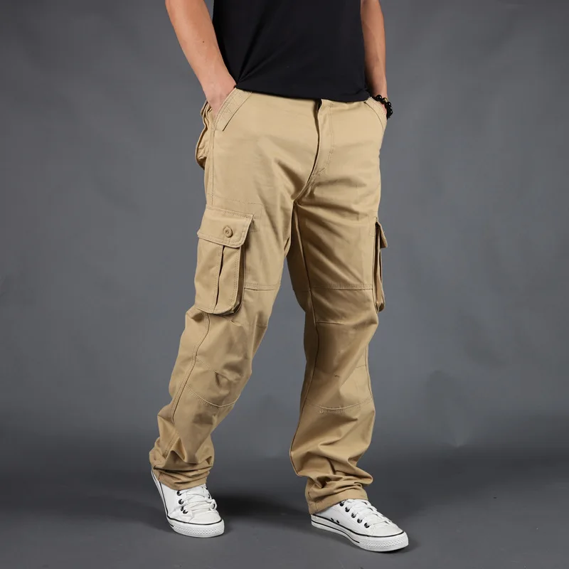 

Fashion Brand Trendy Loose Baggy Cargo Pants Men Casual Cotton Pants with Multi Pocket Trousers Joggers Pants Man Clothing
