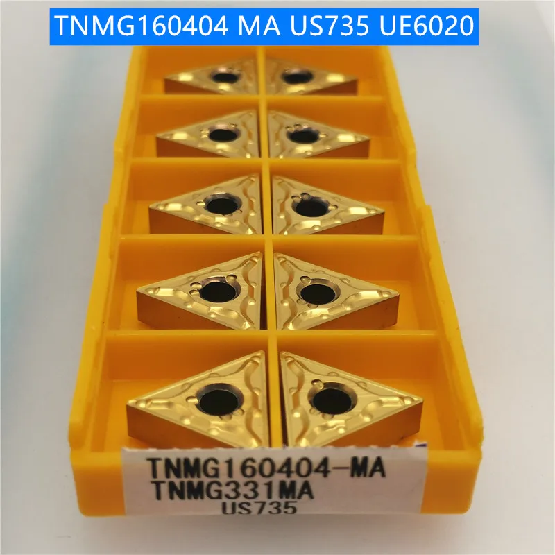 10 шт. TNMG160404 US735 внешние токарные инструменты TNMG 160404
