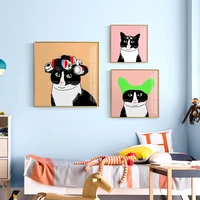modern cartoons animal creative cat canvas decorative painting poster picture album photo home decor wall art room decoration