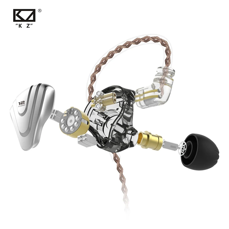 

KZ ZSX Terminator Metal Headset 5BA+1DD Hybrid 12 Units HIFI Bass Earbuds In Ear Monitor Headphones Noise Cancelling Earphones