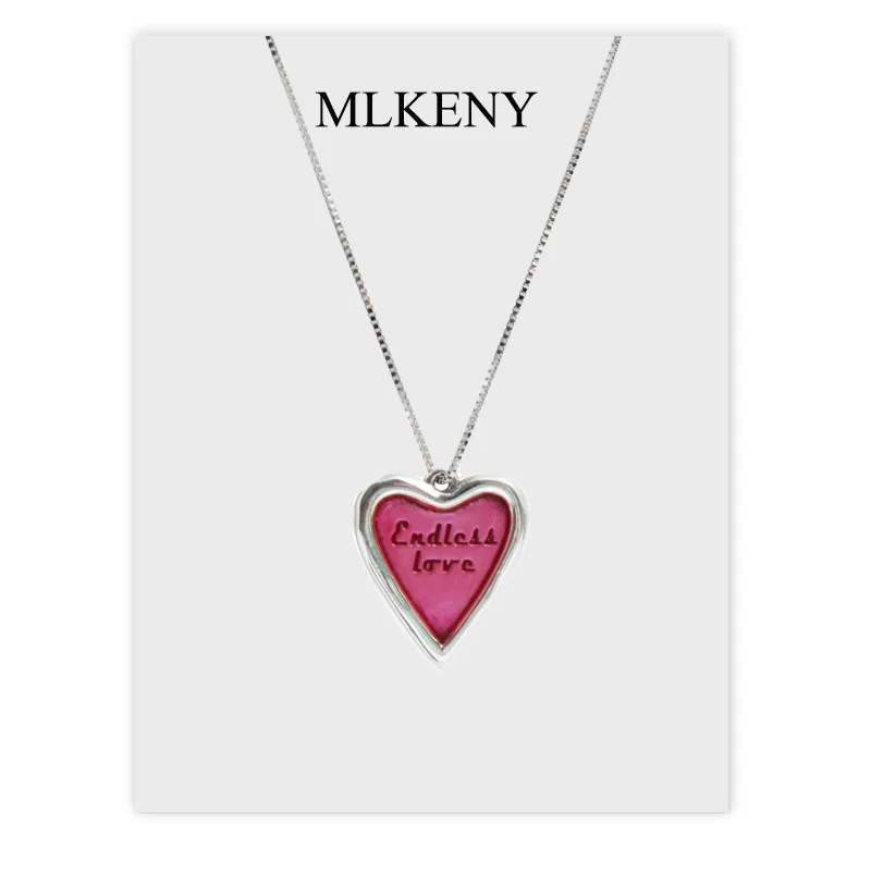 

MLKENLY, настоящая цепочка до ключиц из серебра 925 пробы, Милый мультяшный медведь, женское ожерелье, ювелирные изделия