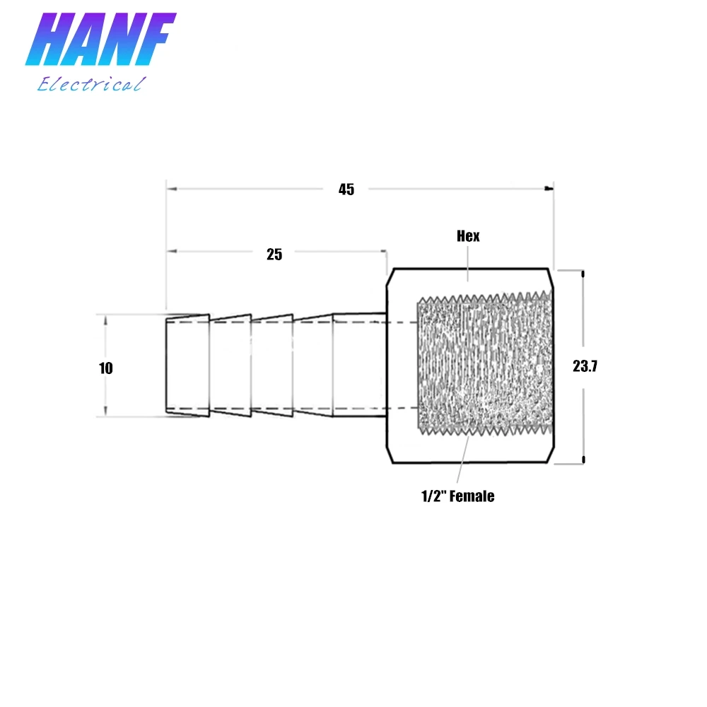 Фитинги для труб с зазубринами и внутренним диаметром 10 мм 304 дюйма 1 шт. |