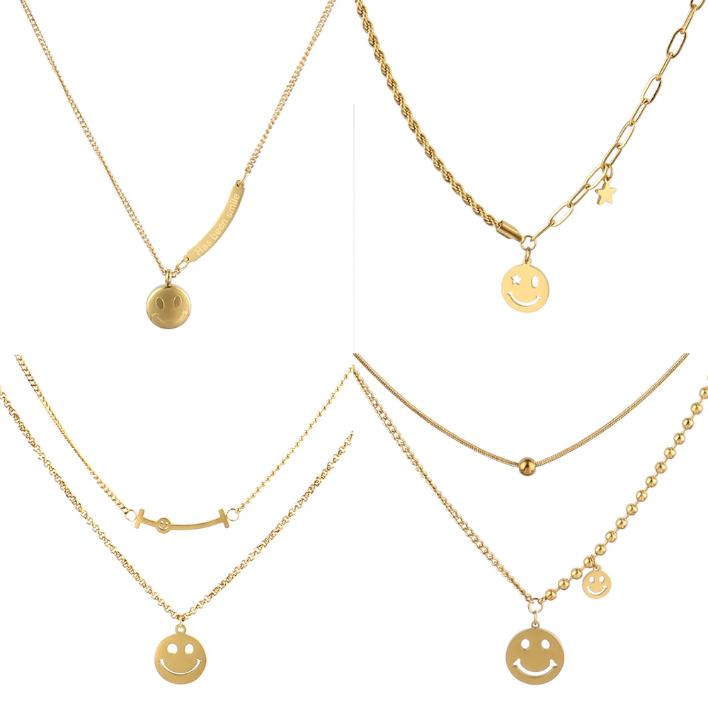 Простое Ожерелье из нержавеющей стали золотого цвета в стиле хип-хоп ожерелье с