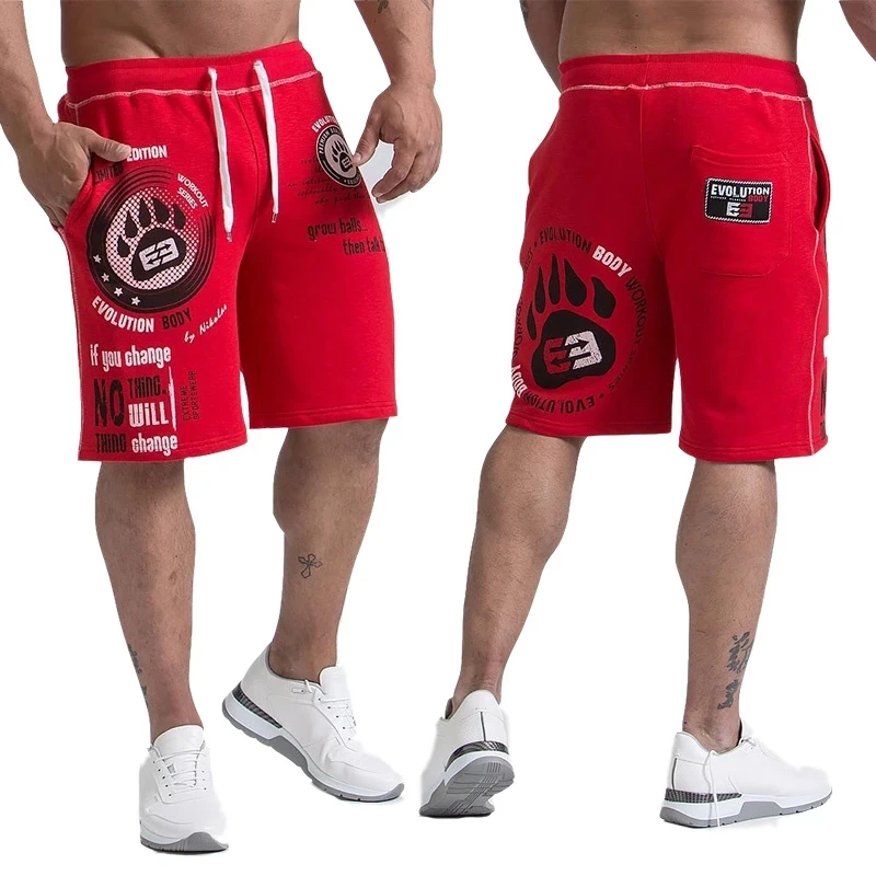 

New Shorts Men's Calf-Length Summer Fitness Bodybuilding Casual Joggers workout Brand sporting short pants Sweatpants Sportswea