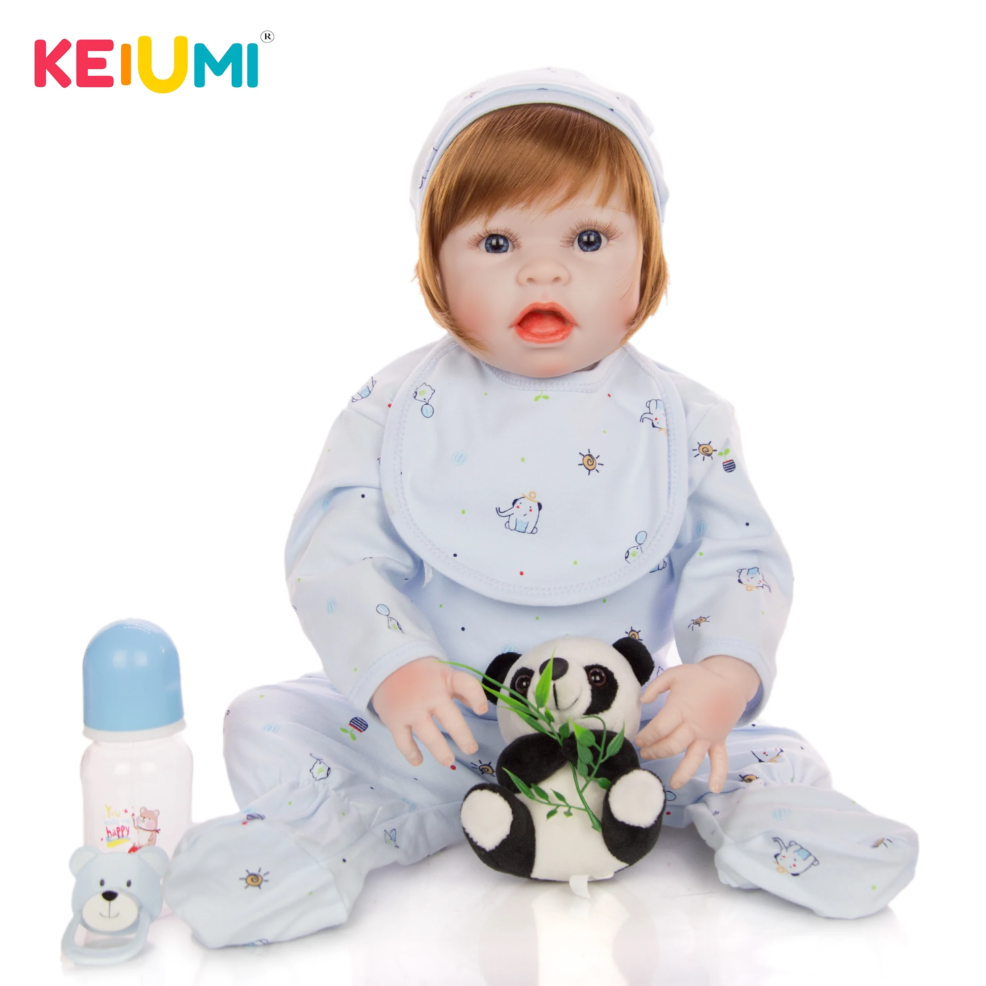 KEIUMI оптовая продажа Кукла Новорожденный реалистичный прекрасный 23 дюйма 57 см