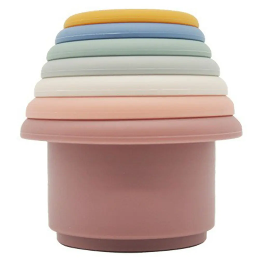 

Stackable Toy Cup Newborn Stacking Toy Silicone Stacking Cup Educational Toy High-quality Early Education Toy Set