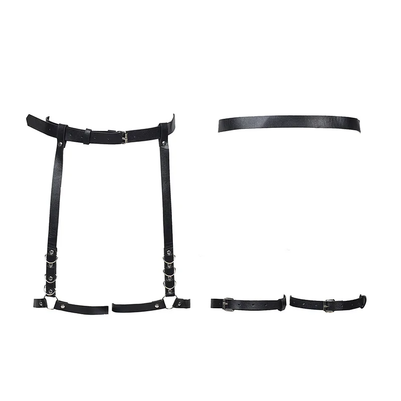 

Women Elastic Leather Leg Suspender Sexy Body Leg Harness Goth Garter Belt Thigh Harness bondage lingerie Accessories Belt