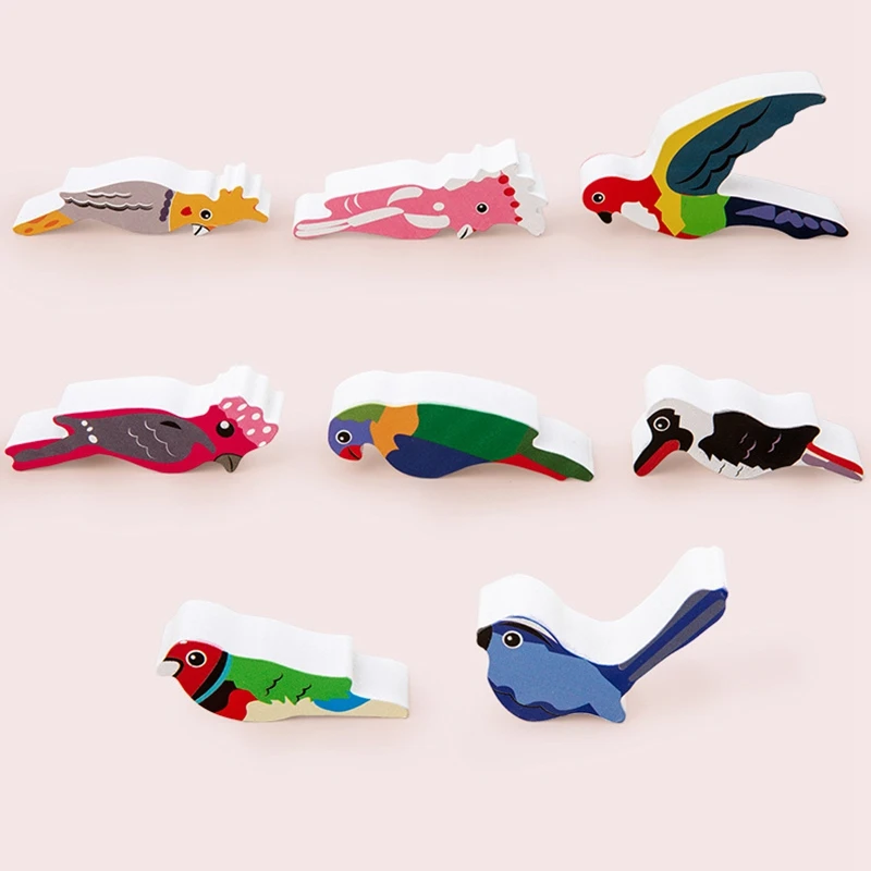 

Children Wooden Stacking Toys Kids DIY Bird Tree Puzzle Educational Toy Bird Recognition Shape Matching Toy
