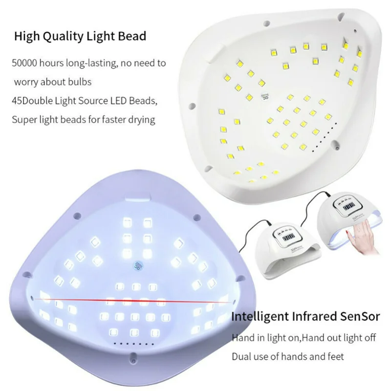 80 Вт для ногтевой фототерапии машина светодиодный светильник быстросохнущие