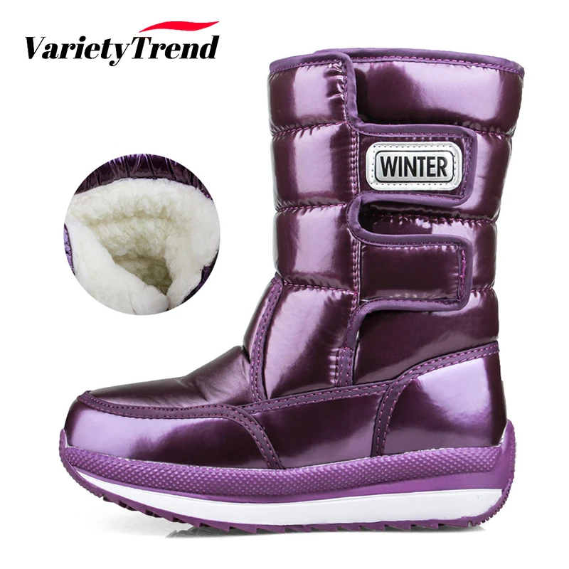 

Женские ботинки, модные зимние ботинки, толстые теплые ботинки, женская хлопковая обувь, водонепроницаемые Нескользящие ботинки средней дл...