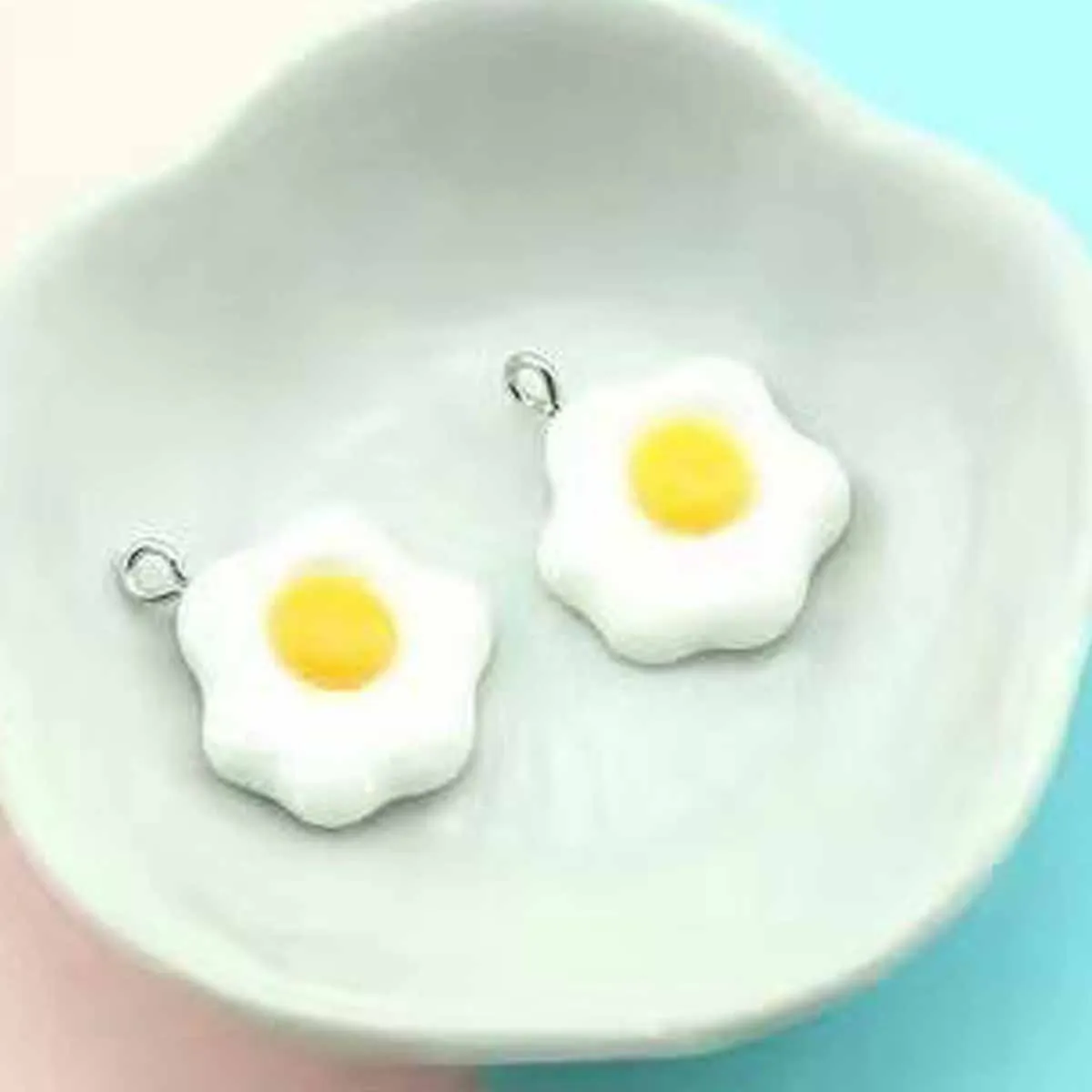

10pcs Cute 3D Simulated Egg Resin Charms DIY Craft Decoration Jewelry Finding For Making Earring Accessory Handmade