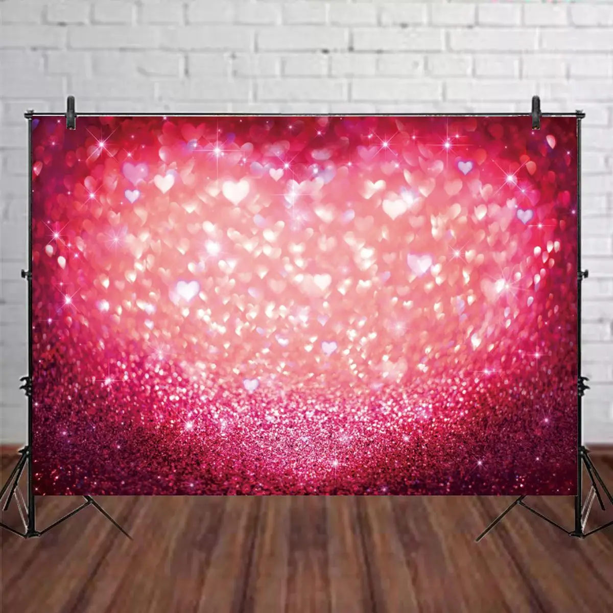 

Valentine's Day Love Heart Photography Background Bokeh Twinkle Glitter Wedding Photo Booth Background Studio Newborn Portrait