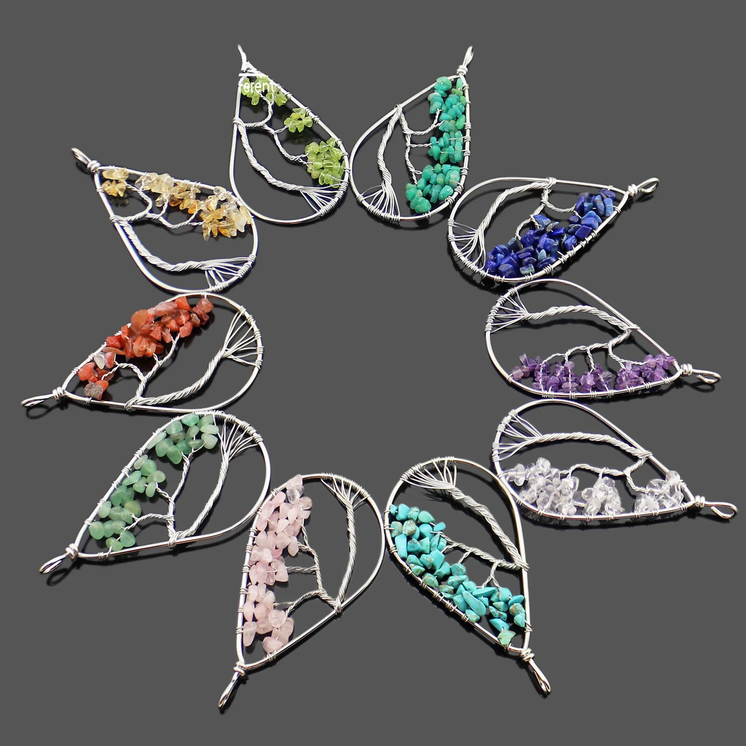 Натуральный камень Гравий кулон ручной работы полудрагоценный падение подвеска