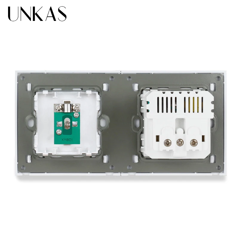 Розетка электрическая UNKAS с 2 USB портами и гнездом для телевизора 172 х86