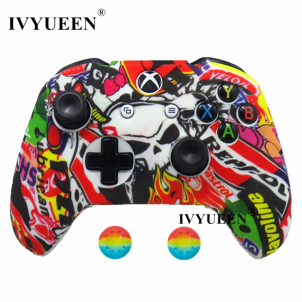 Силиконовый защитный чехол IVYUEEN для XBox One X S, защитный чехол для контроллера, камуфляжный чехол с принтом для переноса воды